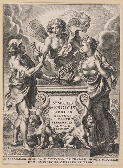 Titulní strana Silvestra Pietrasanty, O hrdinských symbolech od Cornelis Galle I after Sir Peter Paul Rubens