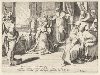 Ester před Ahasverem od Cornelis Jacobsz. Drebbel