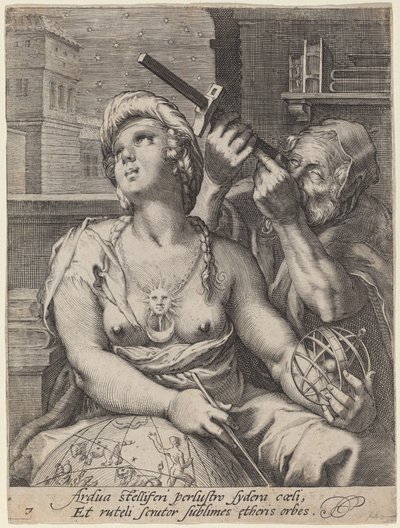 Astronomie od Cornelis Jacobsz Drebbel, after Hendrik Goltzius