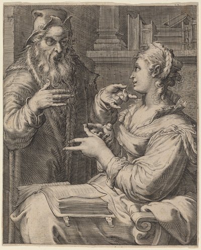Filozofie od Cornelis Jacobsz Drebbel, after Hendrik Goltzius