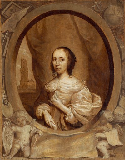 Anna Maria van Schurman, 1657. od Cornelis Janssens van Ceulen