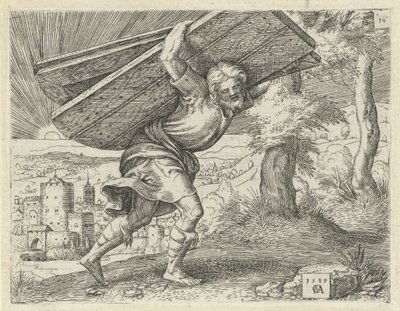 Samson nese brány Gazy Historie Samsona (název série) od Cornelis Massijs