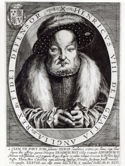 Portrét Jindřicha VIII., vyrytý Peterem Isselburgem, 1646 od Cornelis Massys