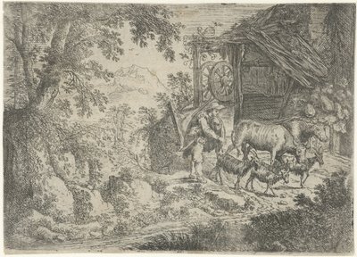 Pastýř s kozami a kravami od Cornelis Matthieu