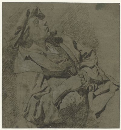 Chlapec v baretu, opřený dozadu od Cornelis Pietersz. Bega