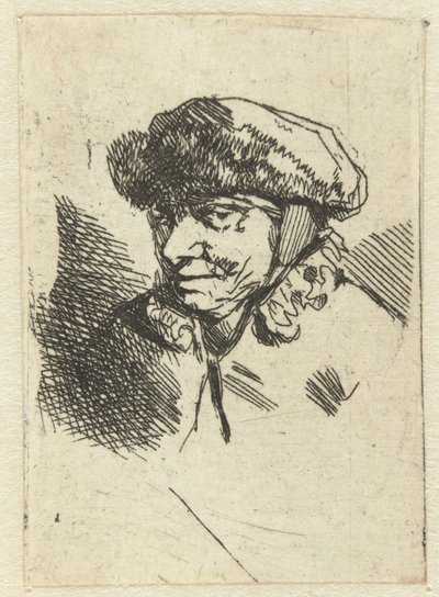Stará žena s kožešinovou čepicí od Cornelis Pietersz. Bega