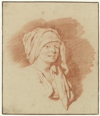 Studie ženy, délka poprsí, pokrývka hlavy, tváří vpravo od Cornelis Pietersz. Bega