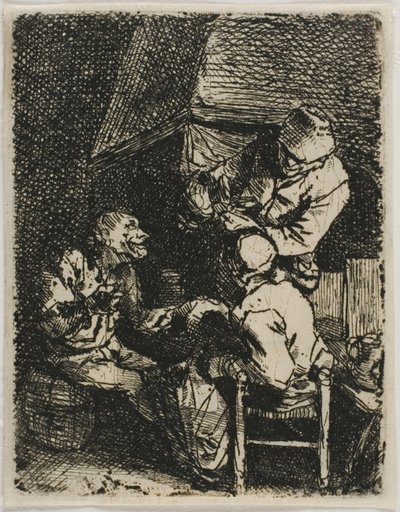 Tři rolníci u krbu od Cornelis Pietersz. Bega