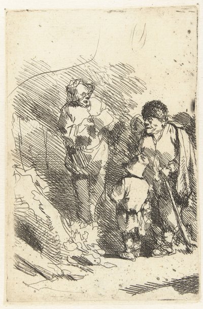 Zpívající muž a naslouchající publikum včetně dítěte a muže od Cornelis Pietersz. Bega