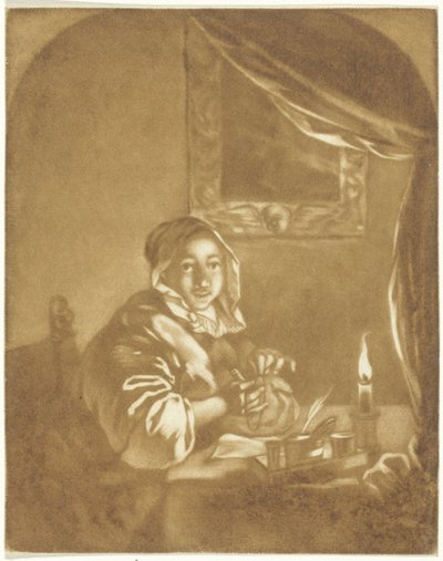 Dáma při svíčkách od Cornelis Ploos van Amstel (signed by artist)