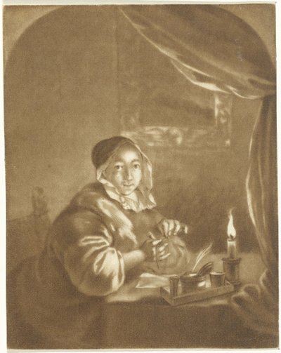 Dáma při svíčkách od Cornelis Ploos van Amstel (signed by artist)