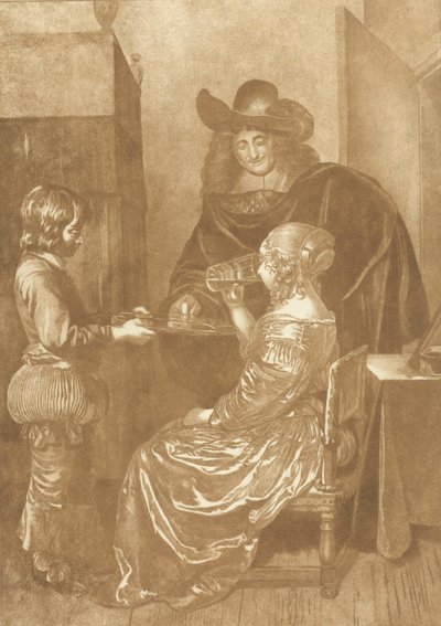 Pán a paní se stránkou od Cornelis Ploos van Amstel (signed by artist)