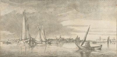 výhled na řeku od Cornelis Ploos van Amstel (signed by artist)