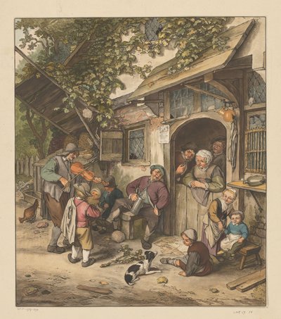 Šumař před hostincem od Cornelis Ploos van Amstel (signed by artist)