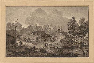 Vesnice s rybníkem od Cornelis Ploos van Amstel