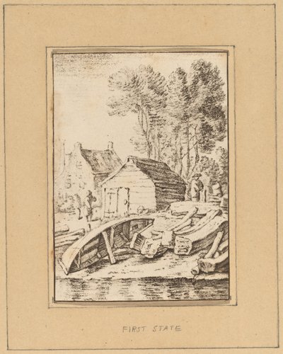 Loděnice od Cornelis Ploos van Amstel after Herman Saftleven