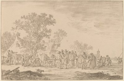 Dobytčí trh od Cornelis Ploos van Amstel after Jan