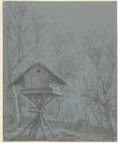 Holubník mezi stromy od Cornelis Saftleven (possibly)