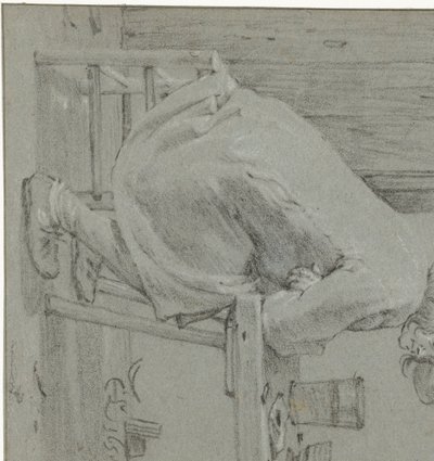 Muž sedící u stolu od Cornelis Saftleven