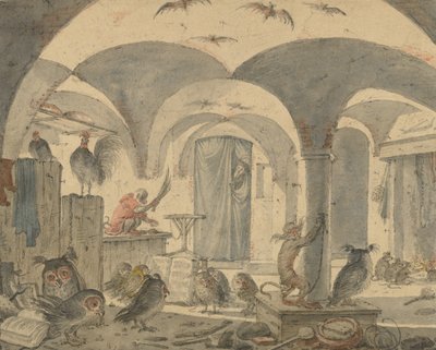 Kouzelný sklep se zvířaty od Cornelis Saftleven