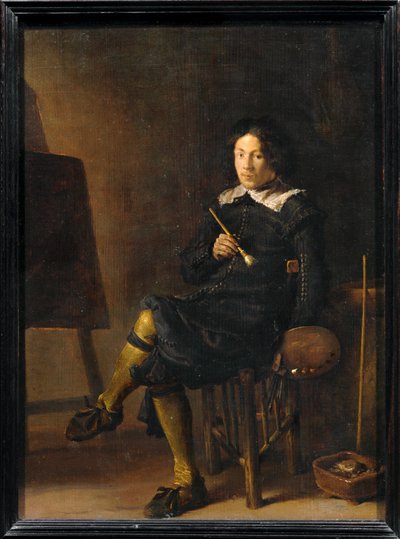 Autoportrét se stojanem ... od Cornelis Saftleven