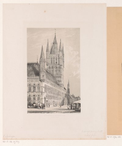 Sukiennice v Ypres Radnice ze třináctého století (Halte Yperen) (název na objektu) od Cornelis Springer