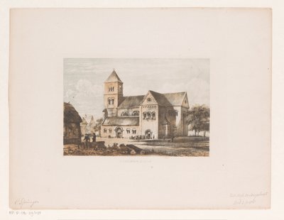 Kostel dvanáctého století Kostelní budova z 12. století (název na objektu) od Cornelis Springer