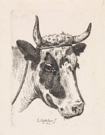 Hlava strakaté krávy První sada (název série) od Cornelis Steffelaar
