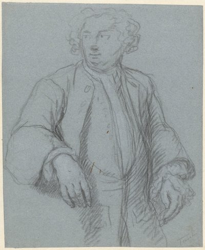 Portrét neznámého muže s dlouhým kabátem, tři čtvrtiny vlevo od Cornelis Troost (attributed to)