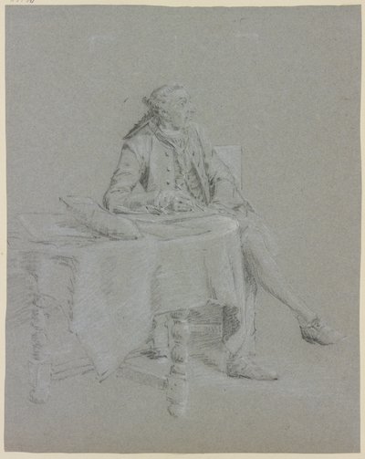 Kavalír sedící u stolu od Cornelis Troost