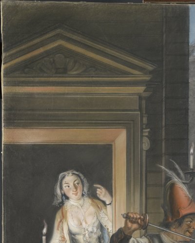 Úplatkářská scéna z druhého jednání komedie „Hopman Ulrich aneb oklamaná hrabivost“ od Johana van Paffenroda (1661). od Cornelis Troost