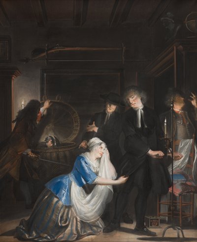 Objevena falešná ctnost: Objev Volkerta v prádelním koši, 1739 od Cornelis Troost