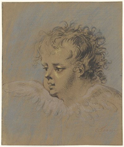 Okřídlená hlava anděla od Cornelis Troost