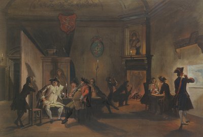 Interiér s vojenskými důstojníky od Cornelis Troost