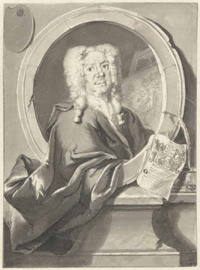 Portrét Jacoba Campo Weyermana v medailonu od Cornelis Troost