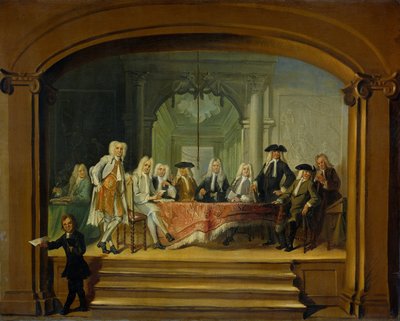 Regenti sirotčince sirotčince Almoezeniers v Amsterdamu, 1729 od Cornelis Troost