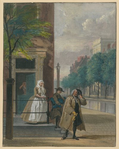 Scéna z komedie („Odhalená pokrytecká ctnost“ od Lingelbacha) od Cornelis Troost