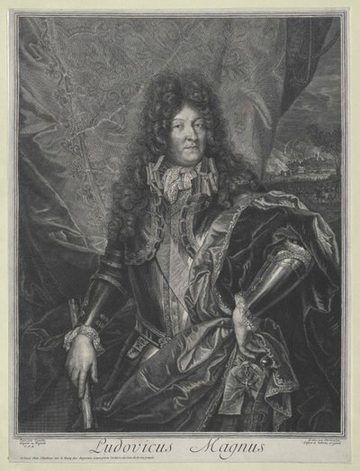 Francouzský král Ludvík XIV (rytina) od Cornelis Vermeulen