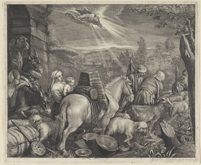 Abraham opouští Háran od Cornelis Visscher (II)