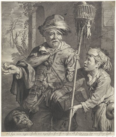 Krysař se svým sluhou od Cornelis Visscher (II)