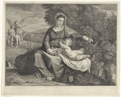 Marie s dítětem a Tobiáš a anděl od Cornelis Visscher (II)