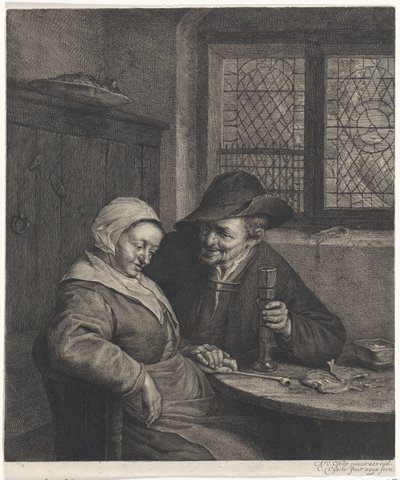 starý pár Slaný Scholletje od Cornelis Visscher (II)
