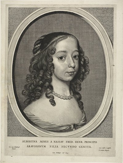 Albertine Agnes, princezna oranžská Nassau, z devíti portrétů od Cornelis Visscher