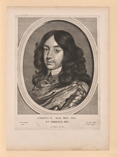 Karel II., anglický král, z knihy Effigies Variae... od Cornelis Visscher