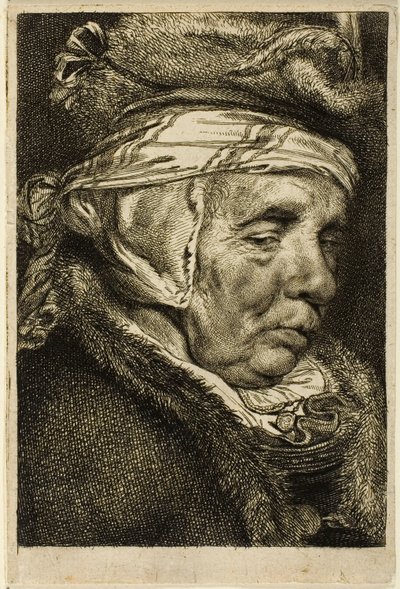 Hlava staré ženy od Cornelis Visscher