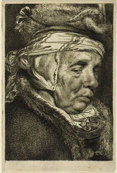 Hlava staré ženy od Cornelis Visscher
