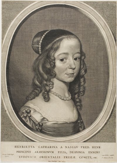 Henrietta Catharina, princezna Oranžská Nassau, z devíti portrétů od Cornelis Visscher