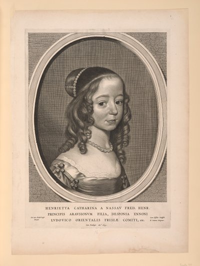 Henrietta Catharina, princezna Oranžská Nassau, z devíti portrétů od Cornelis Visscher