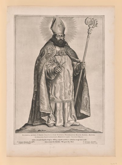 Svatý Fridrich z Utrechtu, z knihy Svatí severního a jižního Nizozemska od Cornelis Visscher