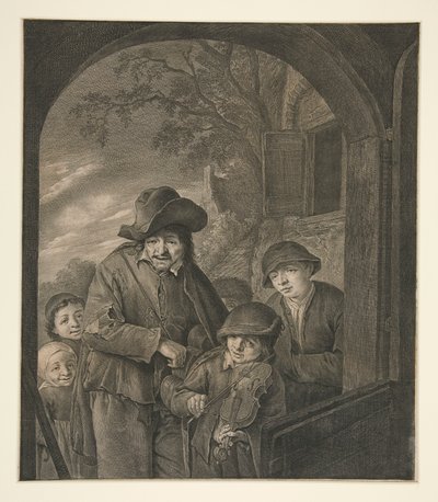 Bez názvu (Muzikanti u dveří hostince) od Cornelis Visscher